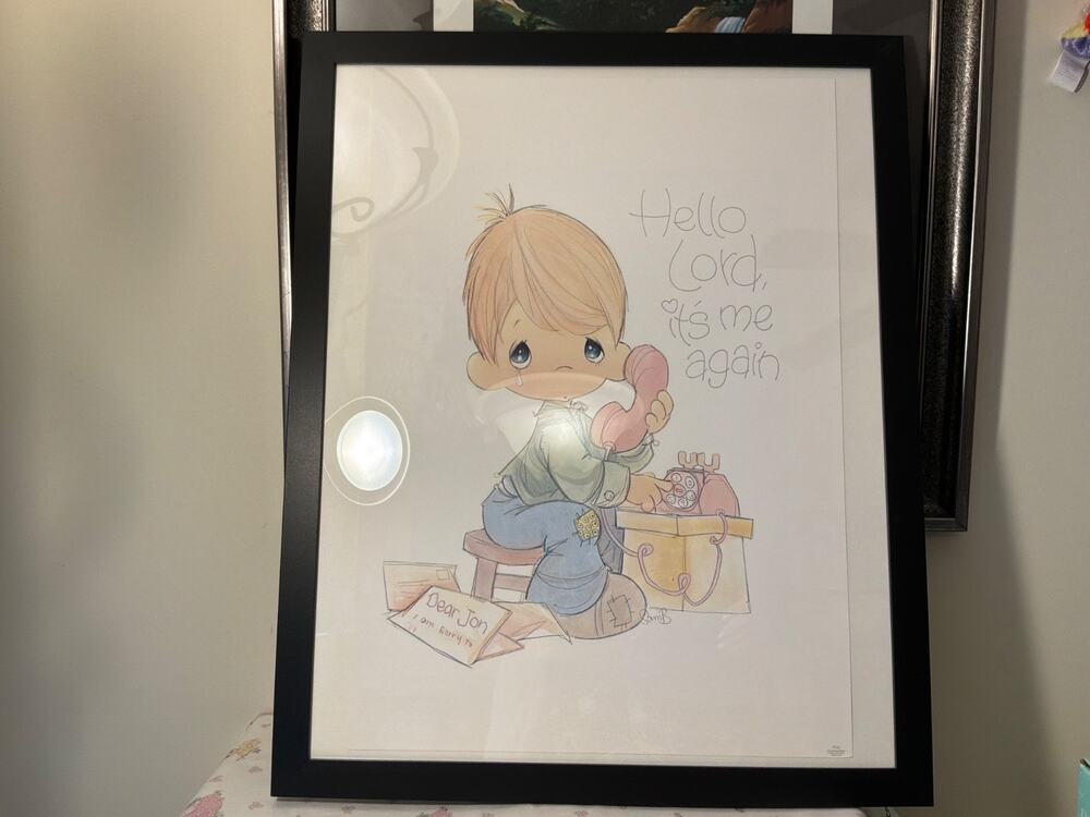 Precious Moments Lithograph Hello Lord Its Me Again